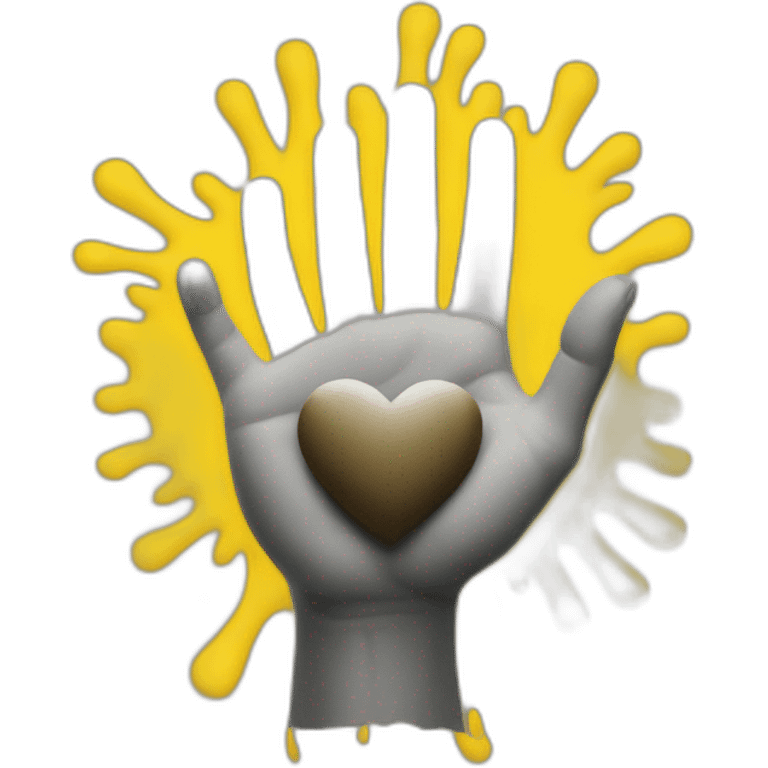 heart on the yellow hand meaning sending support emoji