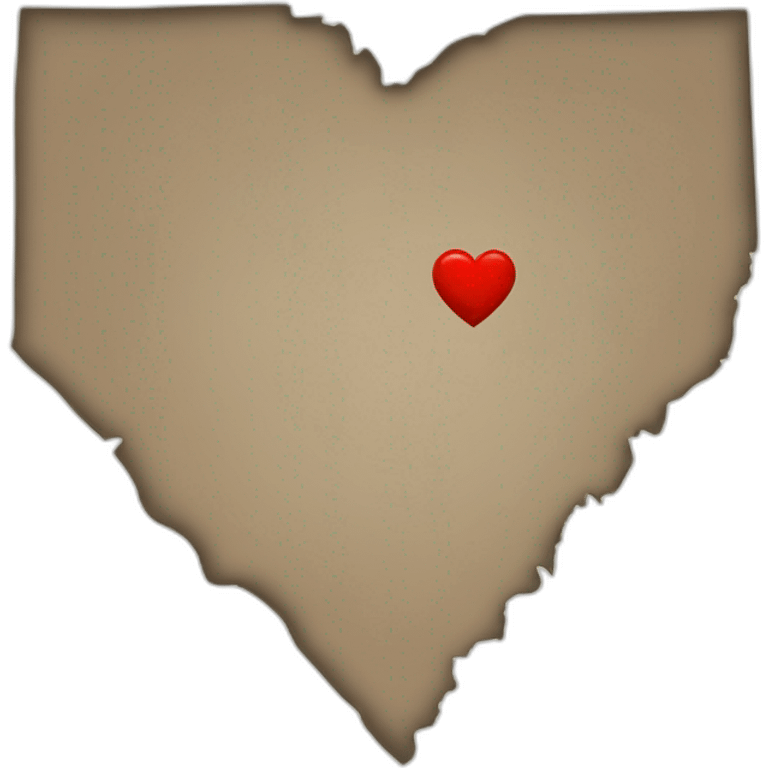 North Carolina outline with a heart inside emoji