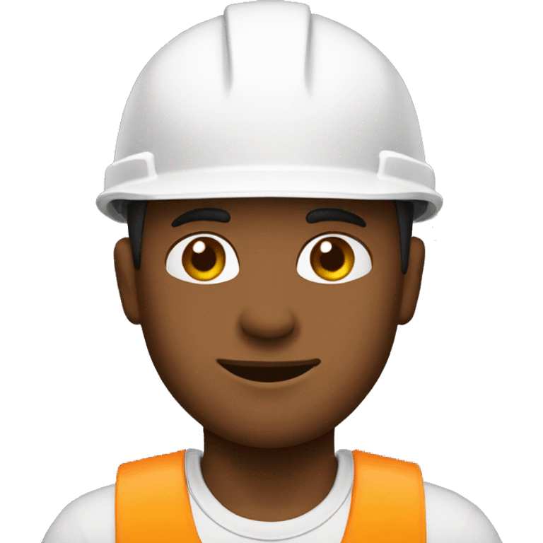 A braver man, brown skin, with a construction hat white emoji