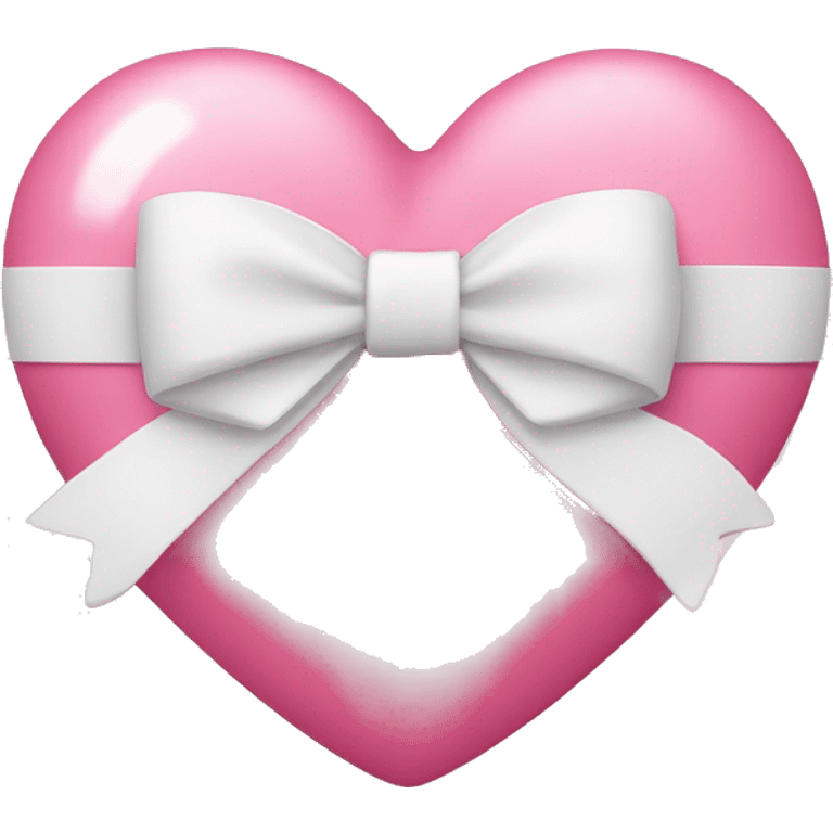 Pink heart with white bow emoji