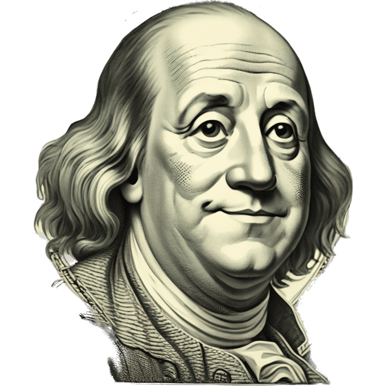 Benjamin Franklin dollar winking emoji