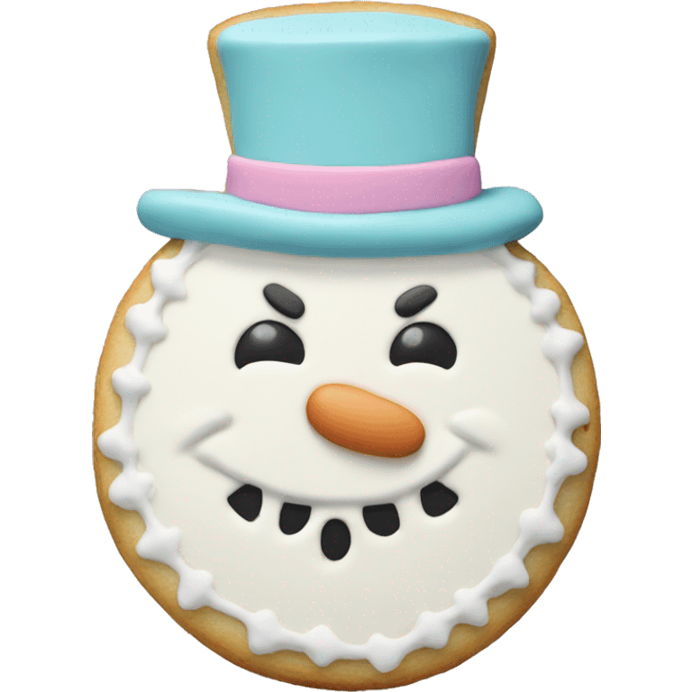 Pastel snowman cookie emoji