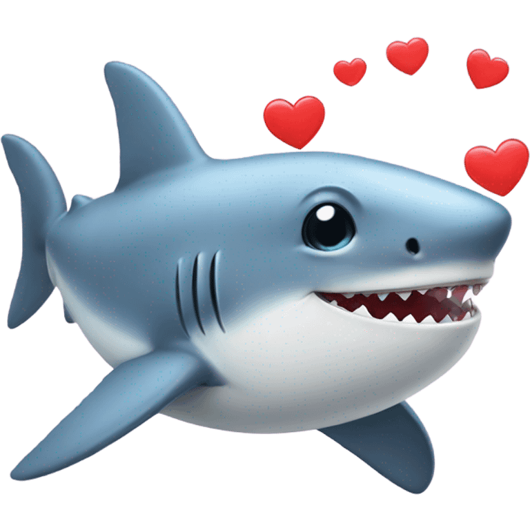 Cute shark with love heart emoji