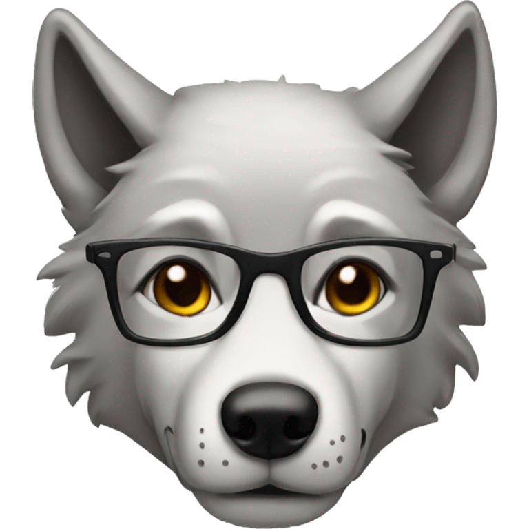 wolf with glasses emoji