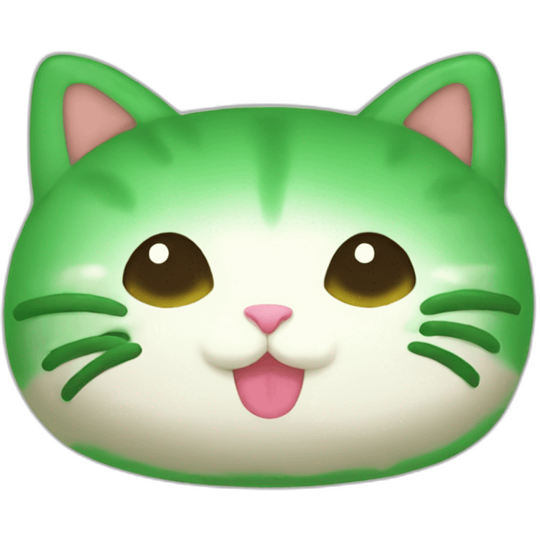 green rice cake mochi cat emoji