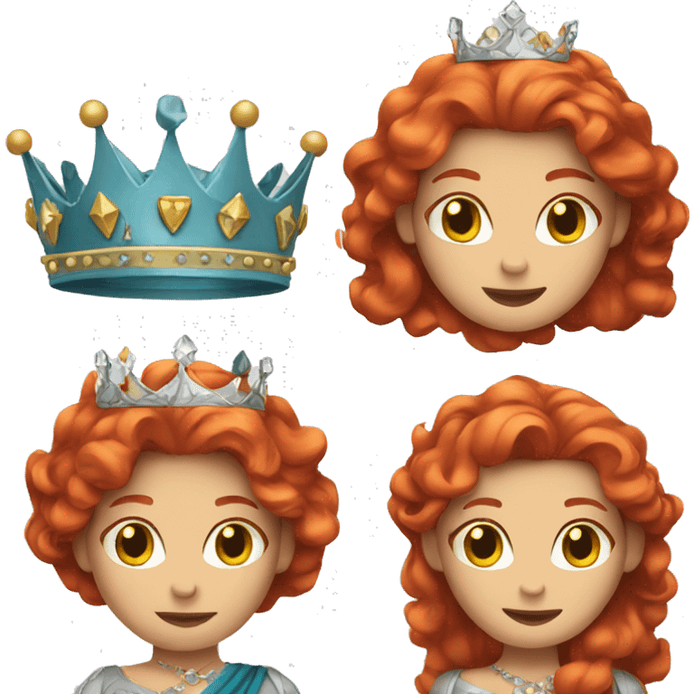 Red hair princess with crown emoji