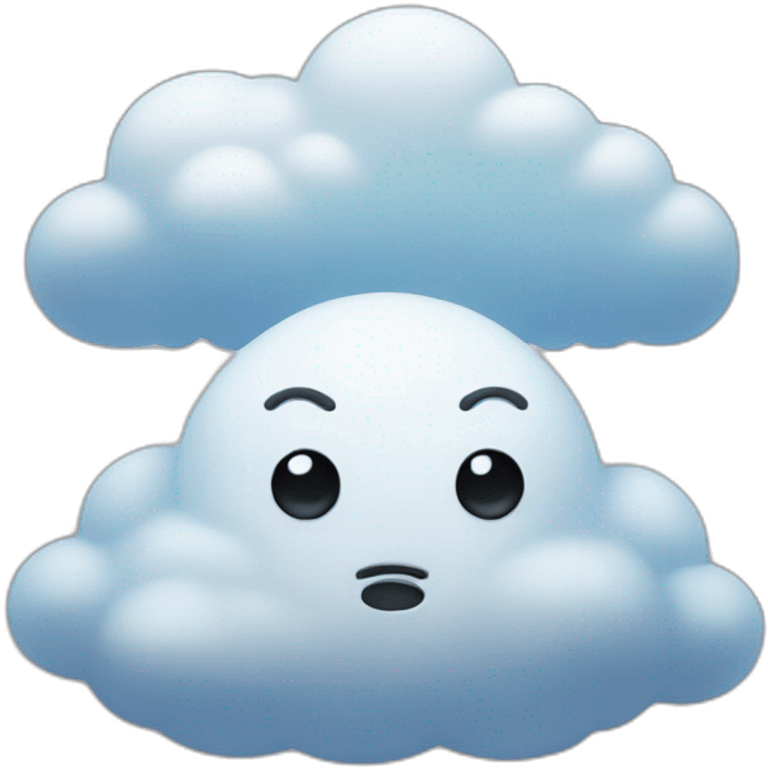 sad Cloud with eyes and tiny hands praying emoji