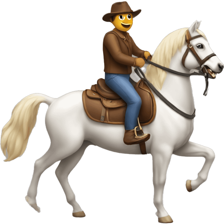 A dog riding a horse  emoji