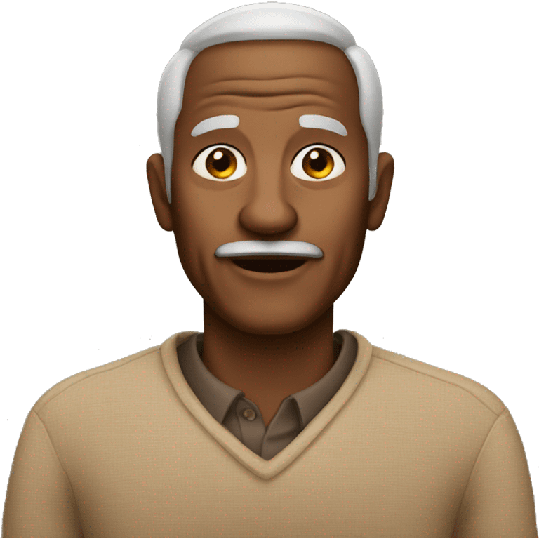 old man brown skin emoji