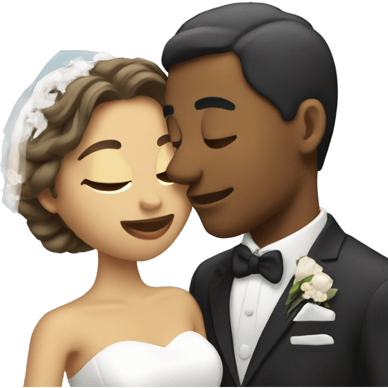 Bride and groom kiss emoji