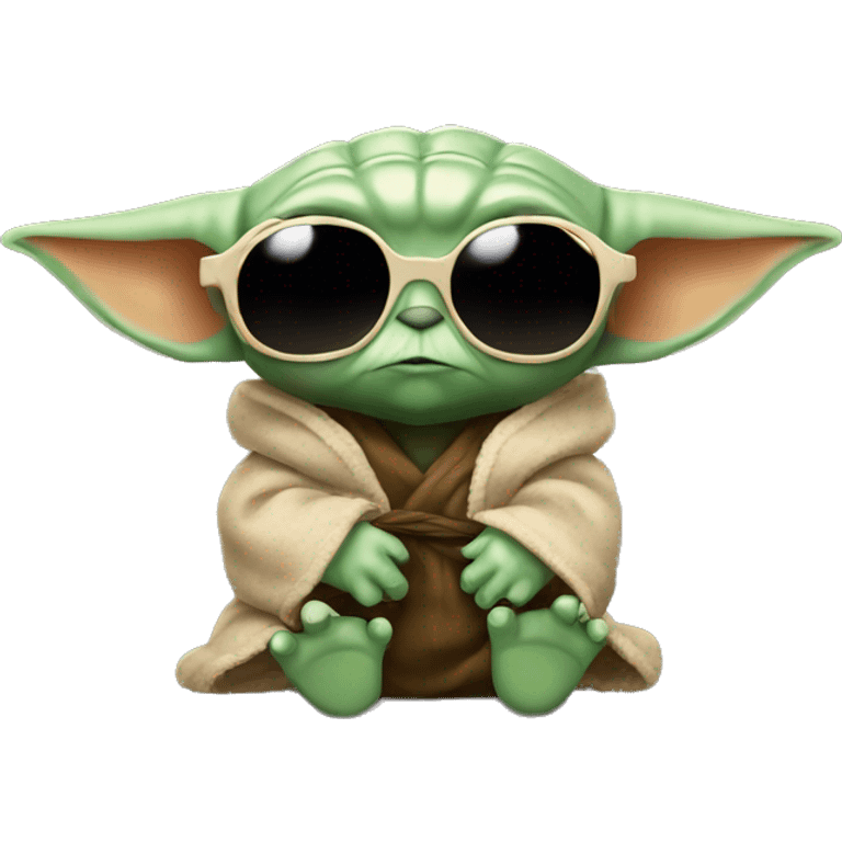 Baby Yoda whith sunglasses  emoji