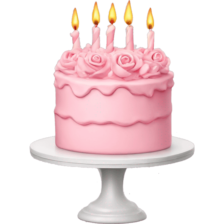 Bday cake light pink emoji