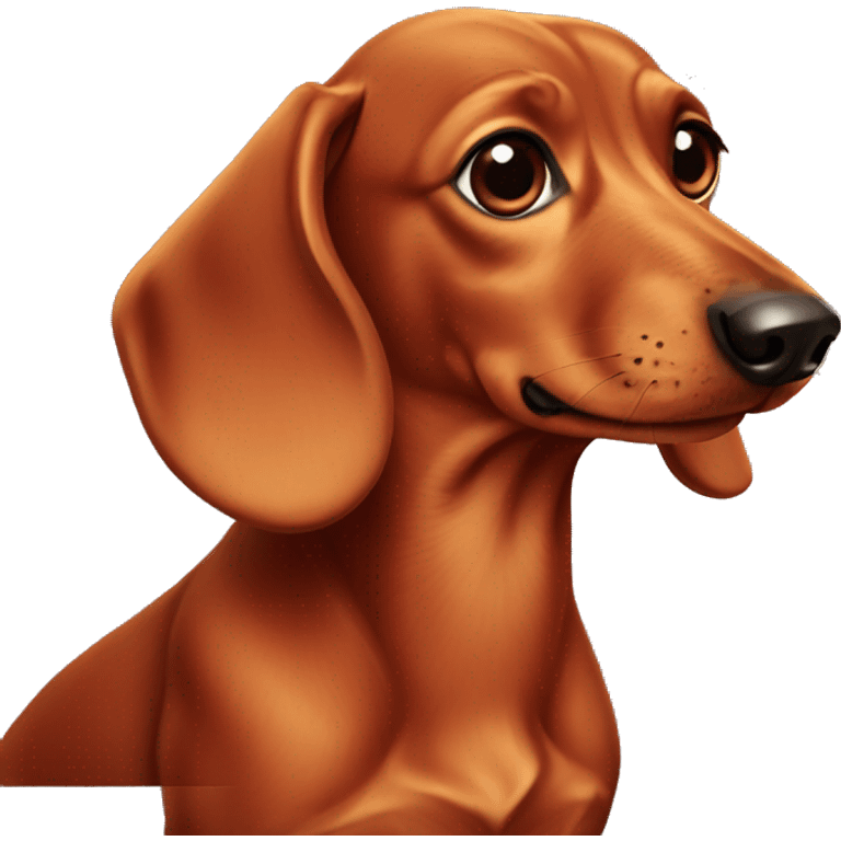 Red dachshund  emoji