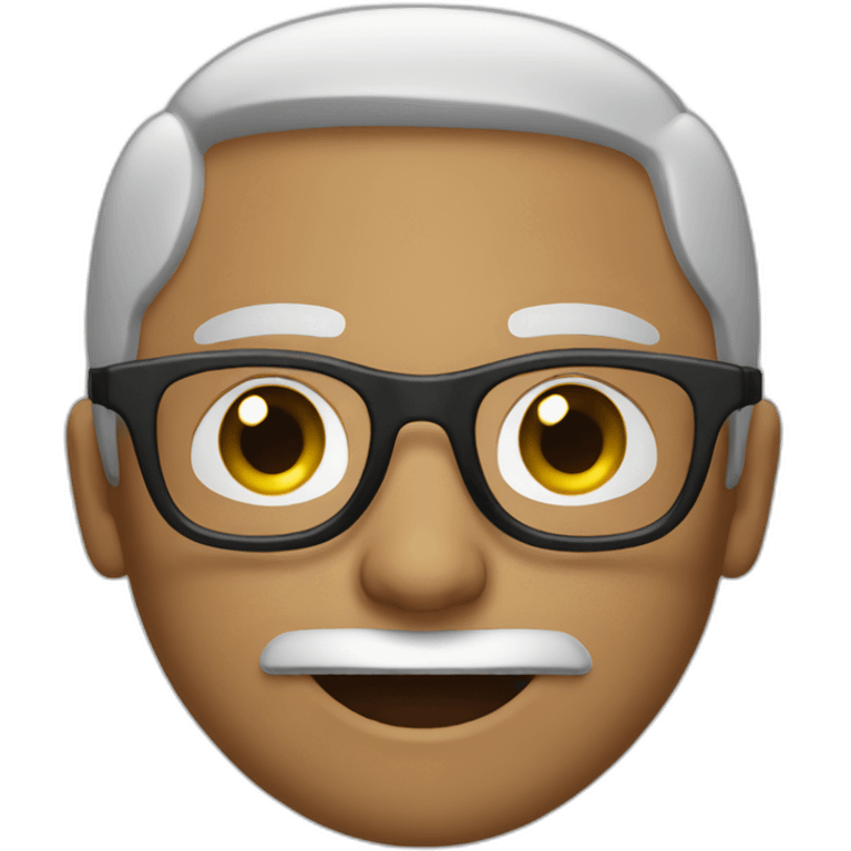 Guy with black round eyeglasses emoji