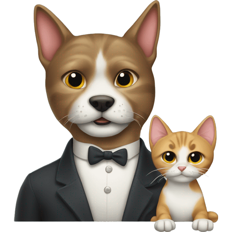 Katze und Hund streiten emoji