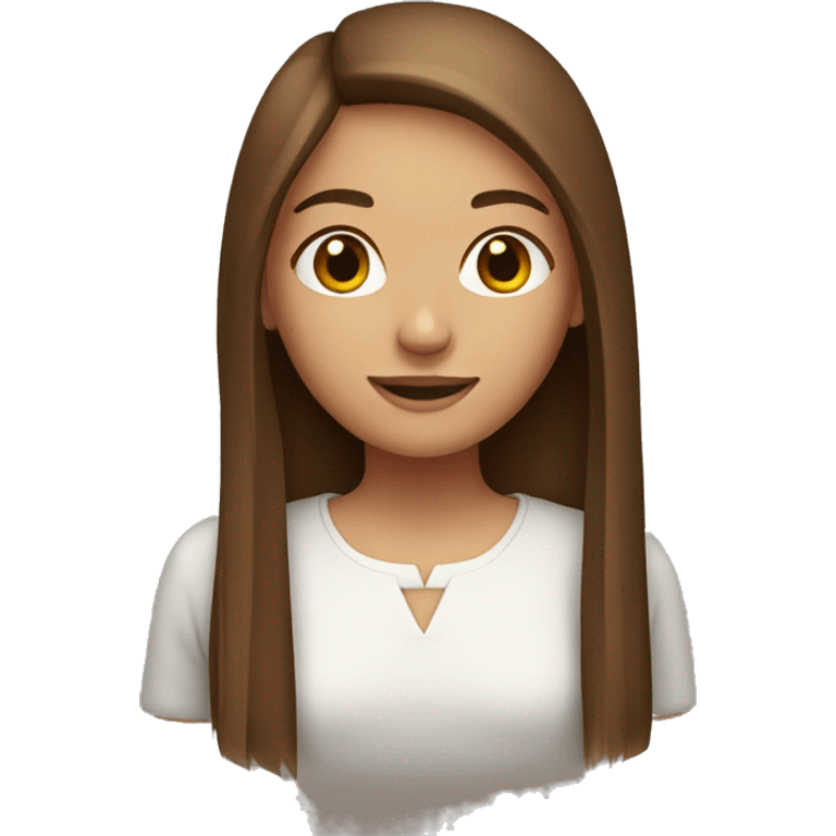 girl with brown straight hair emoji