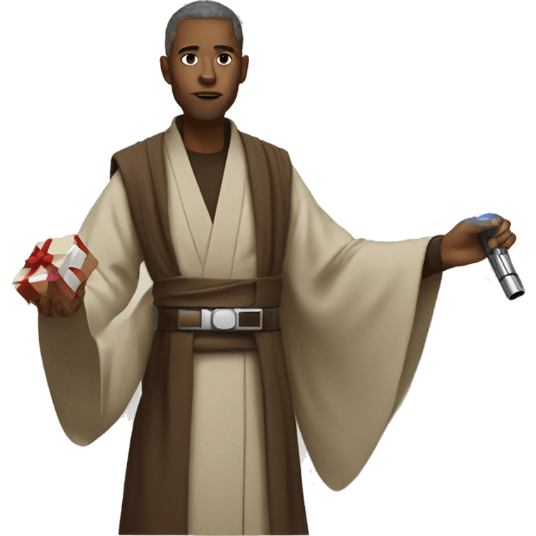 Star Wars Jedi giving gift for Christmas  emoji