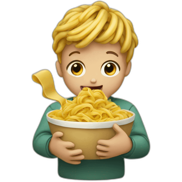 kids eating pasta emoji