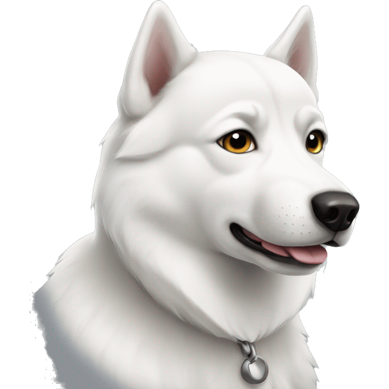 Dog white husky  emoji