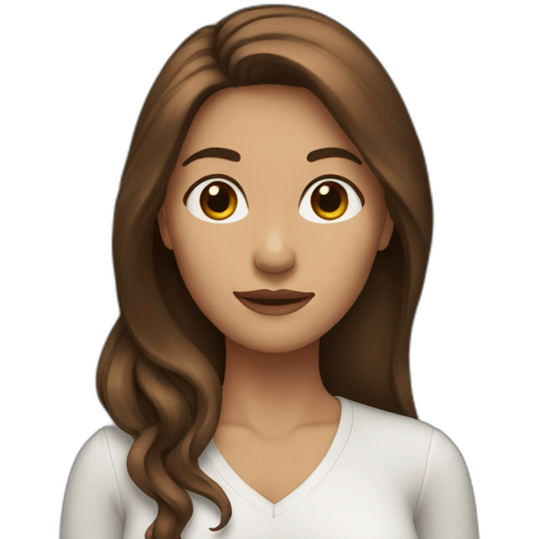 Woman with long brown hair emoji