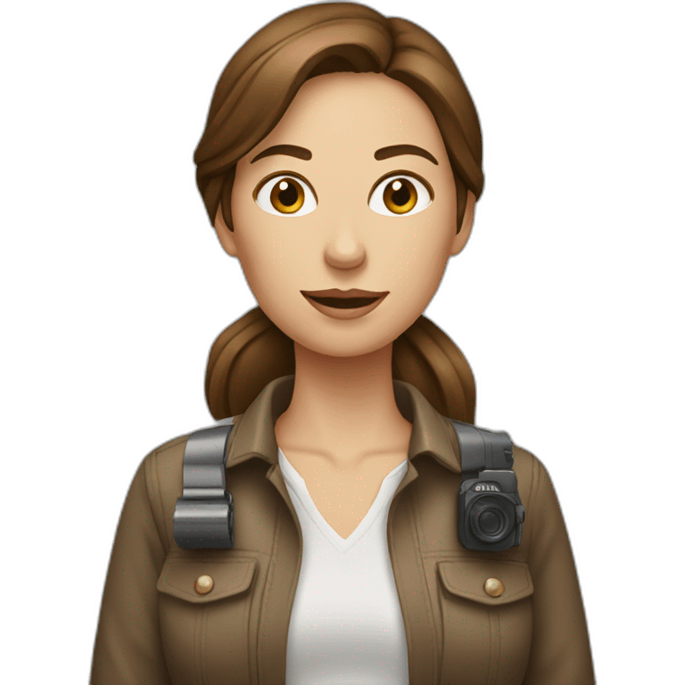 Woman photographer with brown hair emoji