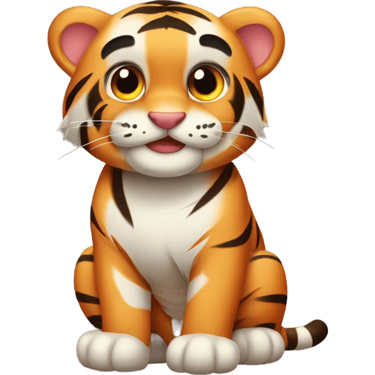 Cute Tiger as a sweet roll  emoji