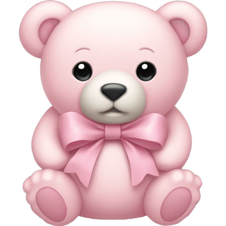  pale pink stuffed bear with bow emoji