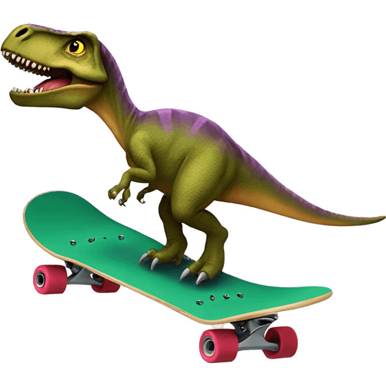 Dinosaur on a skate board emoji