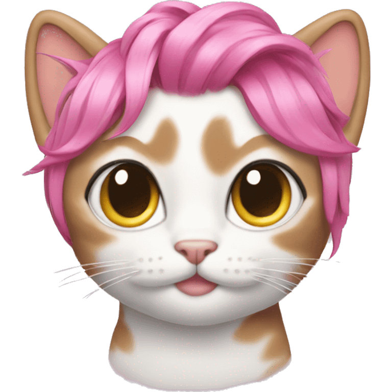 cat with a pink hair piece emoji