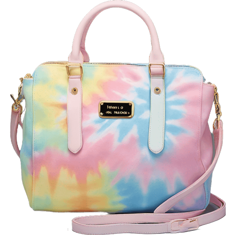 Realistic isolated pastel tie dye betsey johnson satchel purse.  emoji