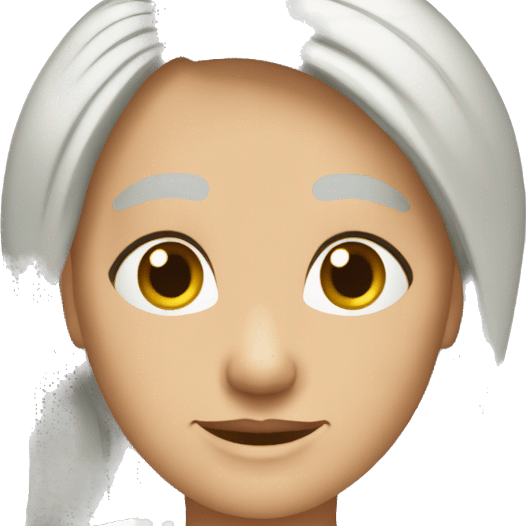 viejA DE cabello blanco recojido en moño emoji