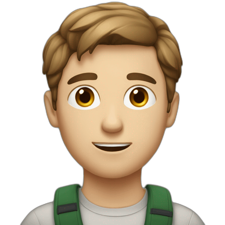 a white male student with very short brown hair is disturbed emoji