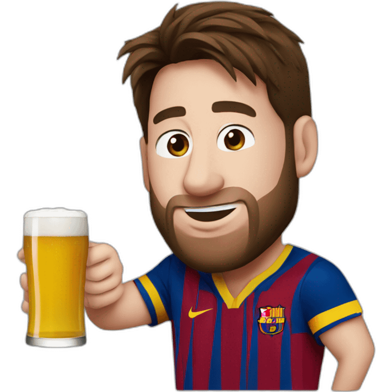 messi drinking beer emoji