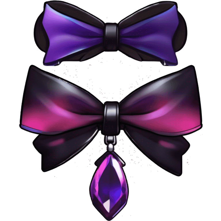  kawaii edgy black purple red ethereal fantasy beautiful elegant nargacuga-Noivern-cat-Fakemon collar harness bow tie jewelries emoji