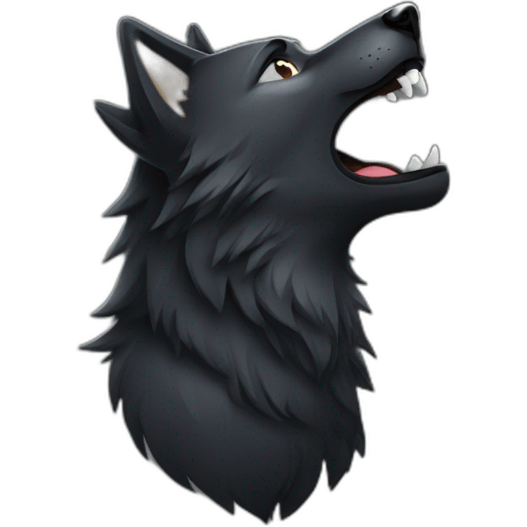 Black wolf howling  emoji