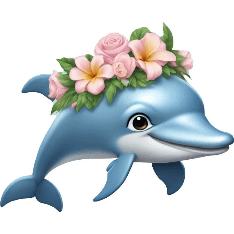 Dolphin wearing flower tiara  emoji