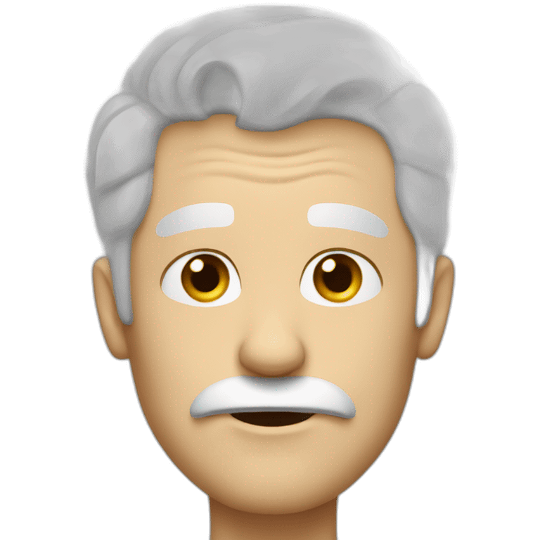 confused white haired man without mustache emoji