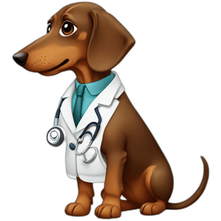 doctor Dachshund brown emoji