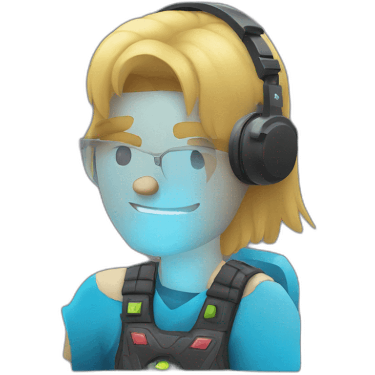 gamer with his pc gamer and his headphone emoji