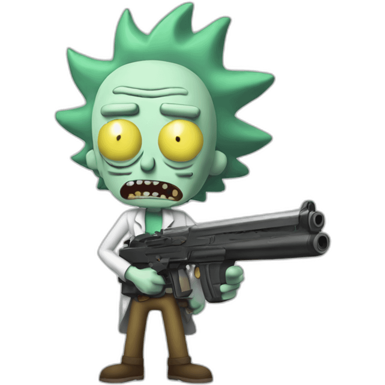 Rick and Morty with guns emoji