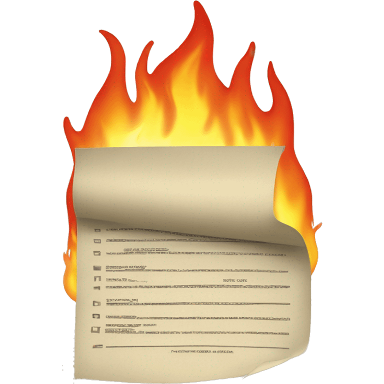 document on fire emoji