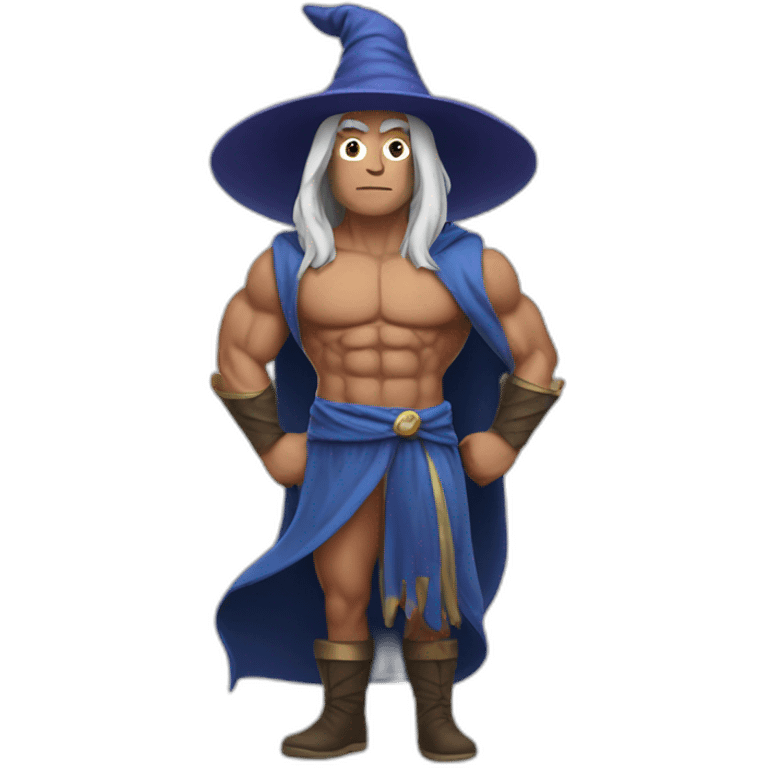 muscle-wizard-wearing-wizard-hat-and-robe emoji