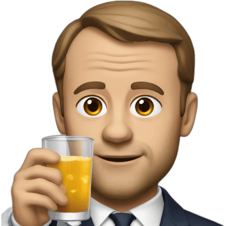 Macron drinks coc Bear B emoji