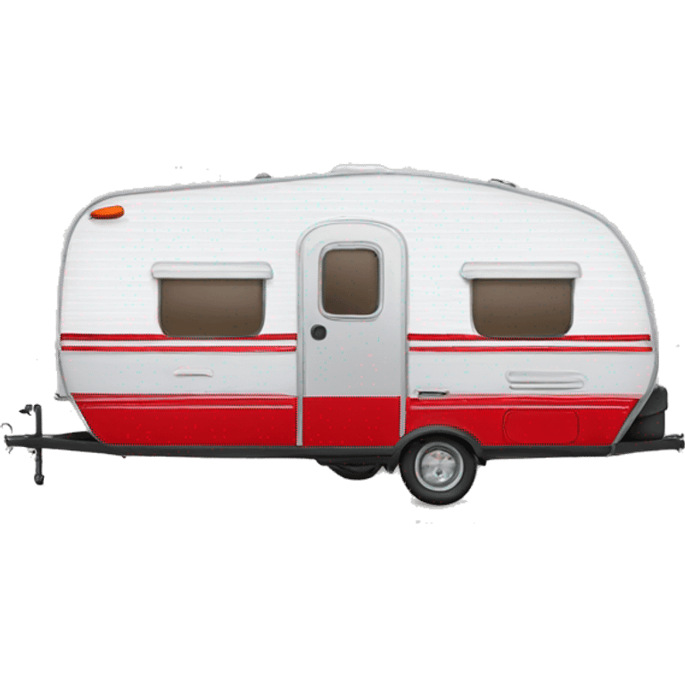 Realistic red camper trailer  emoji