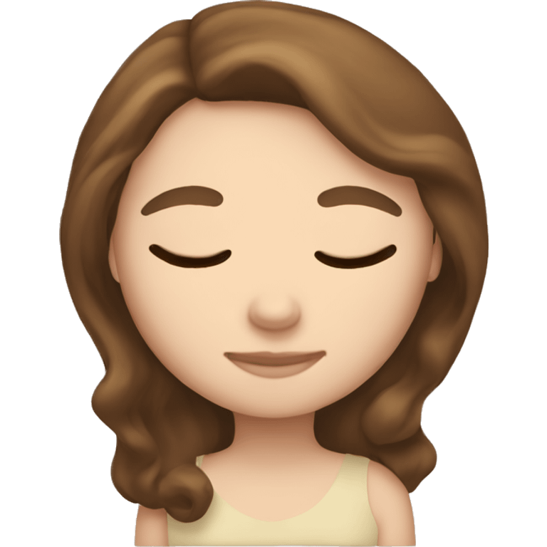 white girl with brown hair sleeping emoji