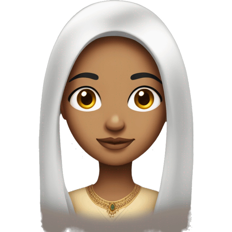 Indian girl with beautiful eyebrows and long black hair emoji