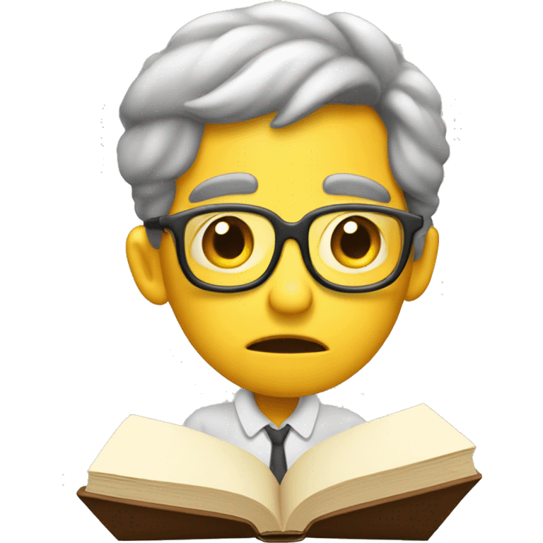 bored demotivated book worm student emoji