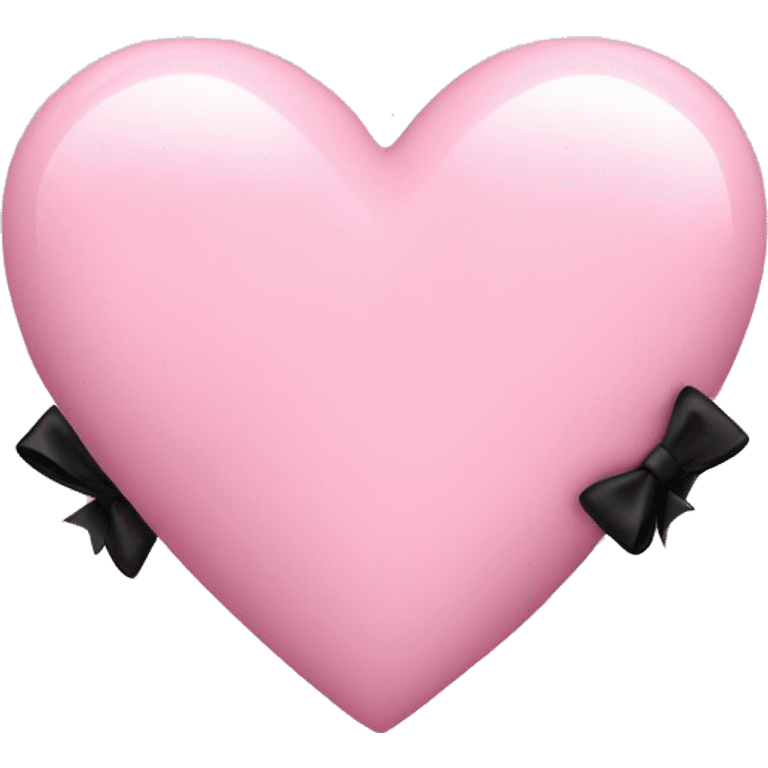 baby pink heart with mini black bows emoji