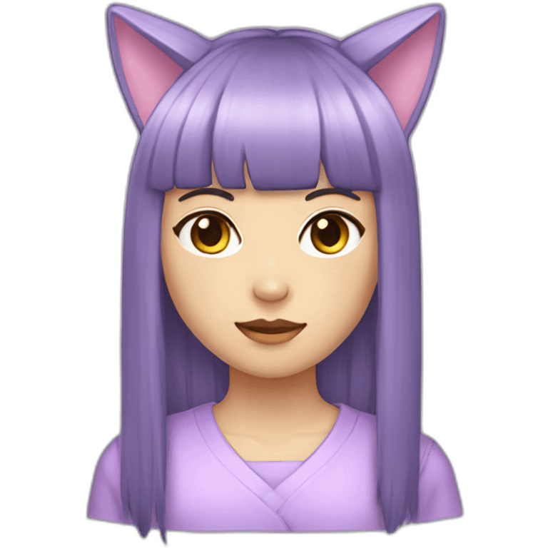 light-purple-blunt-bangs-mullet-hair-cat-ear-japanese-girl emoji