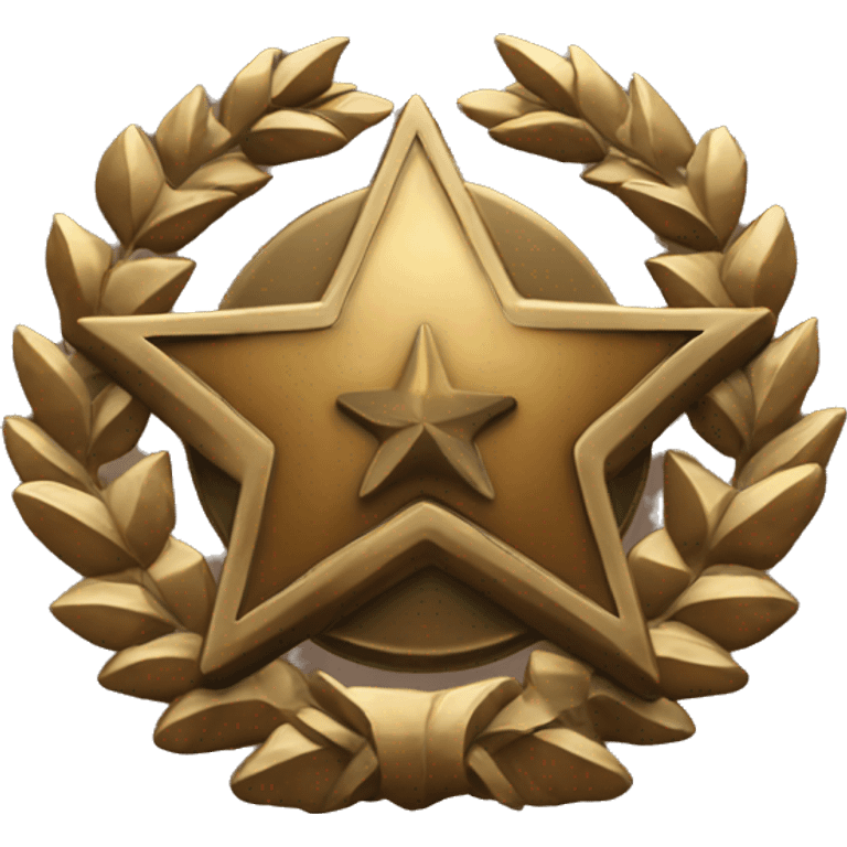 Bronze military badge with stars and a wreathe emoji